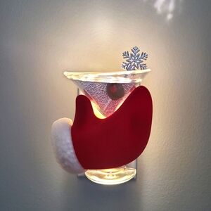 Used BBW Wallflower night light and fragrance plug-in. Festive Red Santa Hand